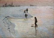 Emile Claus Skaters oil painting